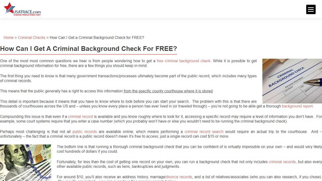 Criminal Background Check Free
